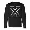 Letter X Alphabet Name Athletic Sports Monogram Outline Long Sleeve T-Shirt Gifts ideas