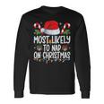 Most Likely To Nap On Christmas Family Matching Christmas Long Sleeve T-Shirt Gifts ideas