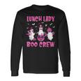 Lunch Lady Boo Crew Pumpkin Breast Cancer Halloween Long Sleeve T-Shirt Gifts ideas