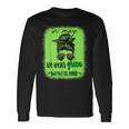 In May We Wear Green Mental Health Awareness Month Messy Bun Long Sleeve T-Shirt Gifts ideas