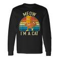 Meow I'm A Cat Thanksgiving Turkey Fake Cat Vintage Long Sleeve T-Shirt Gifts ideas