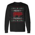 Merry Pigmas Christmas Pig Red Plaid Ugly Sweater Xmas Long Sleeve T-Shirt Gifts ideas