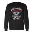 Montgomery Blood Runs Through My Veins Last Name Family Long Sleeve T-Shirt Gifts ideas