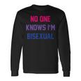 No One Knows Im Bisexual Bi Lgbt Pride Lgbtq Bi Long Sleeve T-Shirt Gifts ideas