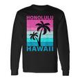 Palm Tree Vintage Family Vacation Hawaii Honolulu Beach Long Sleeve T-Shirt Gifts ideas