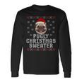 Pugly Christmas Sweater Party Ugly Pug Dog Santa Long Sleeve T-Shirt Gifts ideas