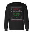 Santa's Favorite Jiu Jitsu Coach Ugly Sweater Christmas Long Sleeve T-Shirt Gifts ideas