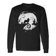 Sheltie Halloween Costume Moon Silhouette Creepy Horror Halloween Costume Long Sleeve T-Shirt Gifts ideas