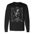 Tarot Card High Priestess Skeleton Skull Horror Goth Occult Tarot Long Sleeve T-Shirt Gifts ideas