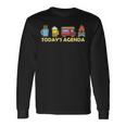 Today's Agenda Camping Lover Tent Bbq Travelling Picnicking Long Sleeve T-Shirt Gifts ideas