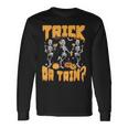 Trick Or Trim Halloween Hairstylist Skeletons And Pumpkins Long Sleeve T-Shirt Gifts ideas