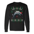 Ugly Sweater Christmas Dolphin Lover Santa Hat Animals Long Sleeve T-Shirt Gifts ideas