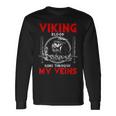 Viking Blood Runs Through My Veins Viking Odin Long Sleeve T-Shirt Gifts ideas