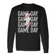 Vintage Game Day Fathers Day Lightning Bolt Baseball Sport Long Sleeve T-Shirt Gifts ideas