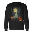 Vintage Ghost In Gothic Forest Full Moon Halloween Long Sleeve T-Shirt Gifts ideas