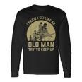 Vintage I Know I Ski Like An Old Man Try To Keep Up Long Sleeve T-Shirt Gifts ideas