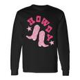 Vintage Pink Howdy Rodeo Western Country South Cowgirl Boot Rodeo Long Sleeve T-Shirt T-Shirt Gifts ideas