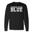 Winners Wear Blue Team Spirit Game Competition Color Sports Long Sleeve T-Shirt Gifts ideas