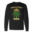 Worlds Dopest Papa Cannabis 420 Fathers Day Weed Dad Long Sleeve T-Shirt Gifts ideas