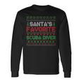 Xmas Santa's Favorite Scuba Diver Ugly Christmas Sweater Long Sleeve T-Shirt Gifts ideas
