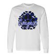 Cougar Blue Black Cheetah School Sports Fan Team Spirit Long Sleeve Gifts ideas