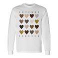 Cute Friends Forever Watercolor Patterned Hearts Friendship Long Sleeve T-Shirt Gifts ideas