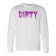 Dirty Words Horror Movie Themed Purple Distressed Dirty Long Sleeve T-Shirt Gifts ideas