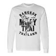 Muay Thai Kickboxing Bangkok Thailand Distressed Graphic Kickboxing Long Sleeve T-Shirt T-Shirt Gifts ideas