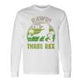Three Rex Birthday Party Outfit Dinosaur 3 Year Old Boy Long Sleeve T-Shirt Gifts ideas
