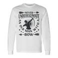 Never Underestimate An Old Man With A Bow Archery Archer Men Long Sleeve T-Shirt Gifts ideas