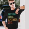 10 Year Old Awesome Since September 2013 10Th Birthday Long Sleeve T-Shirt Gifts for Him
