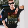 10 Year Sobriety Anniversary Vintage 10 Years Sober Long Sleeve T-Shirt Gifts for Him