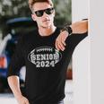 2024 Senior Football Player Class Of 2024 Grunge Senior Year Long Sleeve T-Shirt Gifts for Him