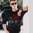 4Th Of July Happy 4Th Of July American Flag Long Sleeve T-Shirt Gifts for Him