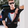 4Th Of July Independence Day American Flag Tuxedo Long Sleeve T-Shirt T-Shirt Gifts for Him