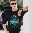 Alaska Bear Nature Alaskan Mountains Long Sleeve T-Shirt Gifts for Him
