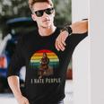 Alien And Bigfoot I Hate People Sasquatch Long Sleeve T-Shirt Gifts for Him