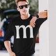 Alphabet M Family Letter M Halloween Costumes Long Sleeve T-Shirt Gifts for Him