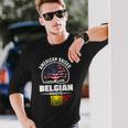 American Raised With Belgian Roots Belgium Belgian Flag Long Sleeve T-Shirt Gifts for Him