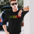 Amhara Ethiopia Ethiopian Eritrean Habesha Africa Long Sleeve T-Shirt Gifts for Him