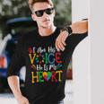 Autism I Am His Voice He Is My Heart Autism Awareness Month Long Sleeve T-Shirt T-Shirt Gifts for Him
