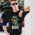 Building Blocks Ghost Boo Master Builder Halloween Boys Long Sleeve T-Shirt Gifts for Him