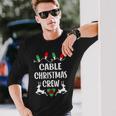 Cable Name Christmas Crew Cable Long Sleeve T-Shirt Gifts for Him