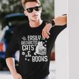 Cat Book Easily Distracted By Cats And Books Girls Boys Long Sleeve T-Shirt T-Shirt Gifts for Him