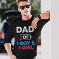 Dad Of 1 Boy And 1 Girl Battery Low Daddy Fathers Day Long Sleeve T-Shirt T-Shirt Gifts for Him