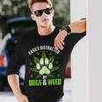 Dogs And Weed Dad Mom Dog Lover Cannabis Marijuana Long Sleeve T-Shirt T-Shirt Gifts for Him