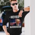 Donald Trump President Hot Never Surrender Usa Flag Long Sleeve T-Shirt Gifts for Him