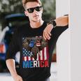 Elephant Merica 4Th Of July American Flag Usa Republican Long Sleeve T-Shirt Gifts for Him