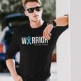 Family Prostate Cancer Awareness Light Blue Ribbon Warrior Long Sleeve Gifts for Him