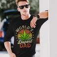 Fathers Day 420 Weed Dad Vintage Worlds Dopest Dad Long Sleeve T-Shirt T-Shirt Gifts for Him